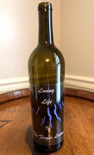 Finger Lakes Rustic Wine Bottle/Glass Display