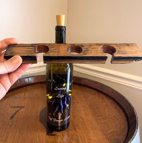 Finger Lakes Rustic Wine Bottle/Glass Display