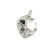 Simple silver moon with green agate and quartzite beads.