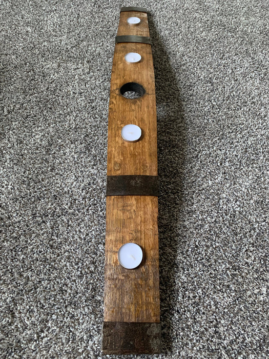 Rustic 4 Candle Barrel Stave