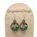Brown and Green Dangle and Drop Earrings, Dark Copper Abstract Circle Earrings, Earthy Jewelry, Cottagecore Earring Gift, Idea for sister