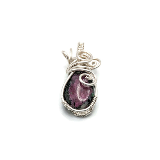 Small pink Ruby in Zoisite wrapped in silver