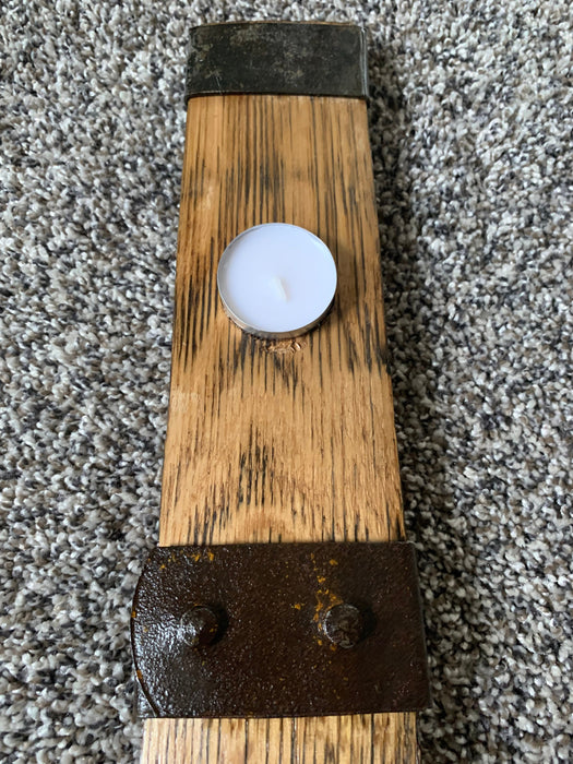 Rustic 2 Candle Barrel Stave