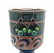 Brown and Green Dangle and Drop Earrings, Dark Copper Abstract Circle Earrings, Earthy Jewelry, Cottagecore Earring Gift, Idea for sister
