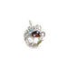 Silver mushroom pendant with leaf accent and apatite and peridot beads.