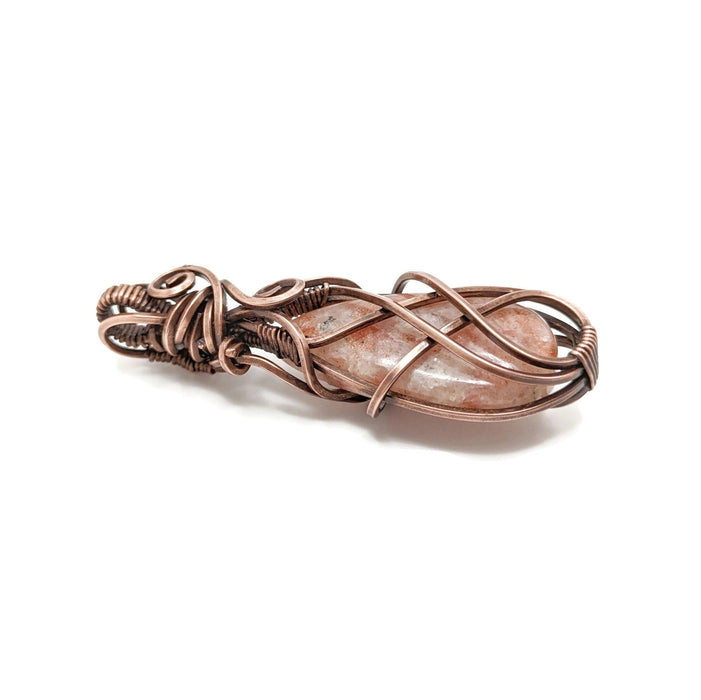 Sunstone Teardrop Pendant in Copper, Simple Sunstone Pendant, Sunstone Jewelry Gift, Summer End Jewelry, July Jewelry, Sacral Jewelry
