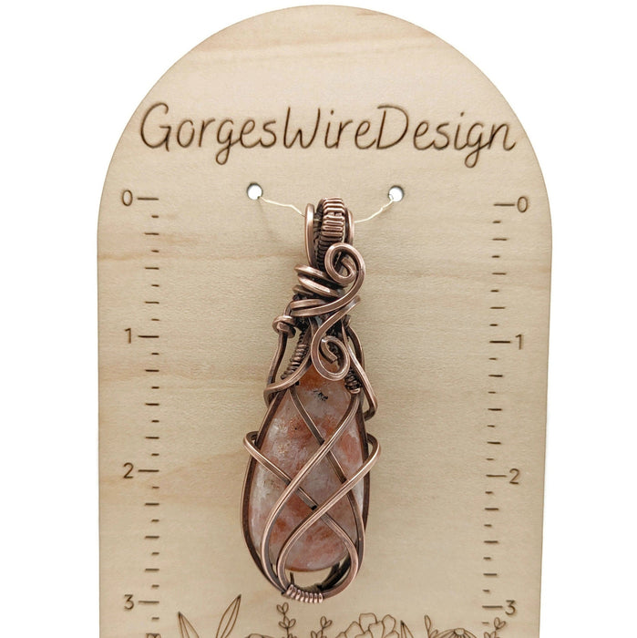 Sunstone Teardrop Pendant in Copper, Simple Sunstone Pendant, Sunstone Jewelry Gift, Summer End Jewelry, July Jewelry, Sacral Jewelry