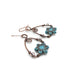 Blue Lotus Flower Dangle Drop Earrings, Nature Themed Jewelry, Wildflower Earrings, Floral Dangle Earring Gift, Idea for mom, for daughter