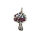 Ruby in zoisite mushroom.Pink and green mushroom pendant in silver.