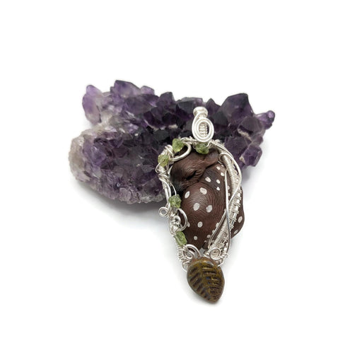 Cute Fawn Pendant in Silver, Sleepy Deer Jewelry, Nature Themed Pendant, Adorable Witchy Gift Idea, for Daughter, for Mom