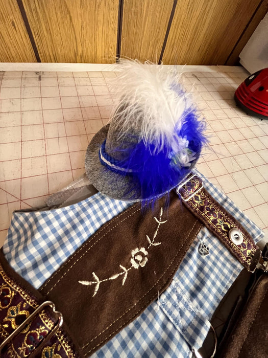 Lederhosen Dog Costume: Oktoberfest Harness Vest, Pants & Hat