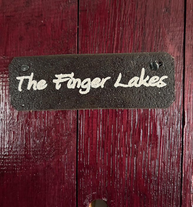 Finger Lakes Barrel Head Wall Hanging-Wine Stained