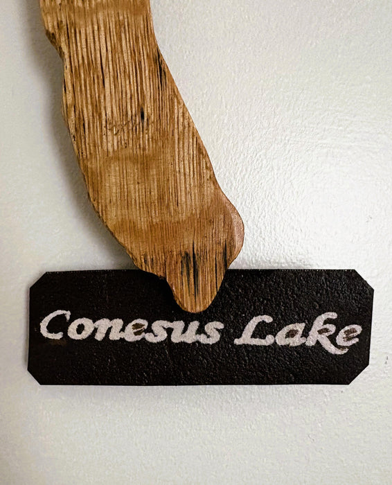 Conesus Lake Cutout Stave Wall Hanging