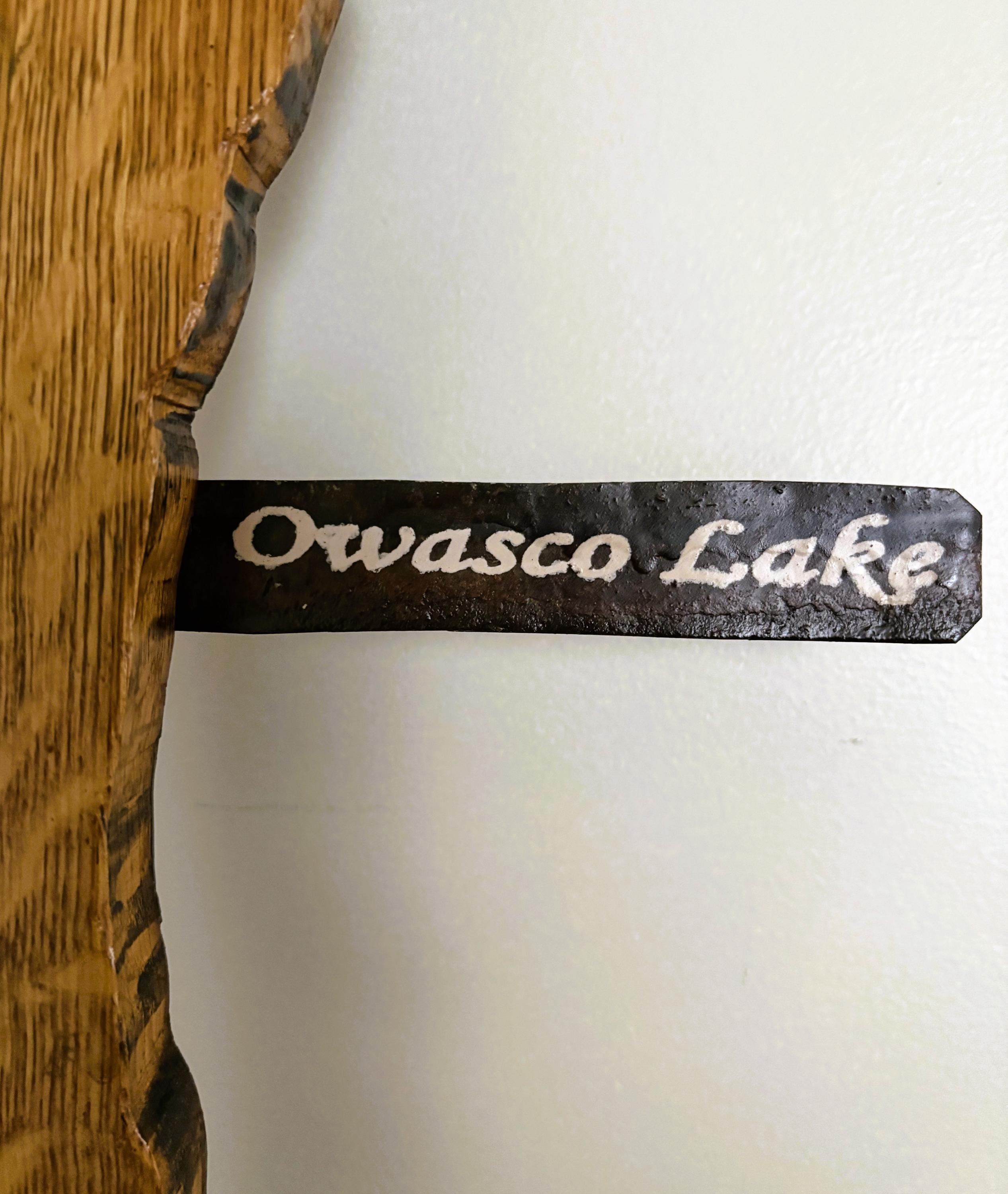 Owasco Lake Cutout Hoop Wall Hanging - handmade decor by Wine Country Barrel Art | Shop Finger Lakes NY