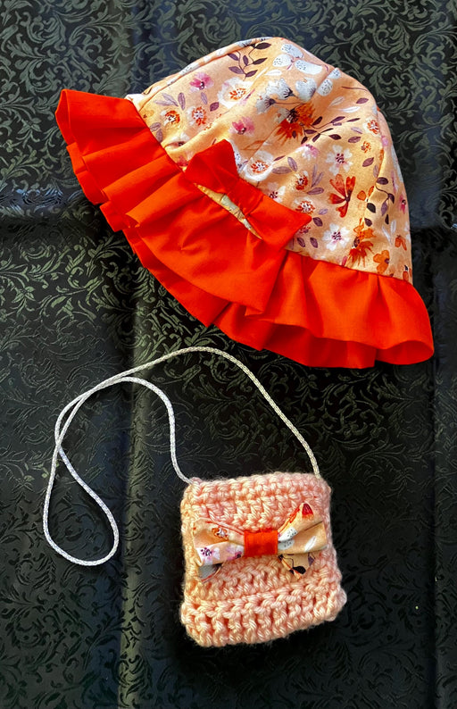 Sunshine baby dress outfit with matching hat, panties and crocheted purse - handmade baby & children's outfits by All Things