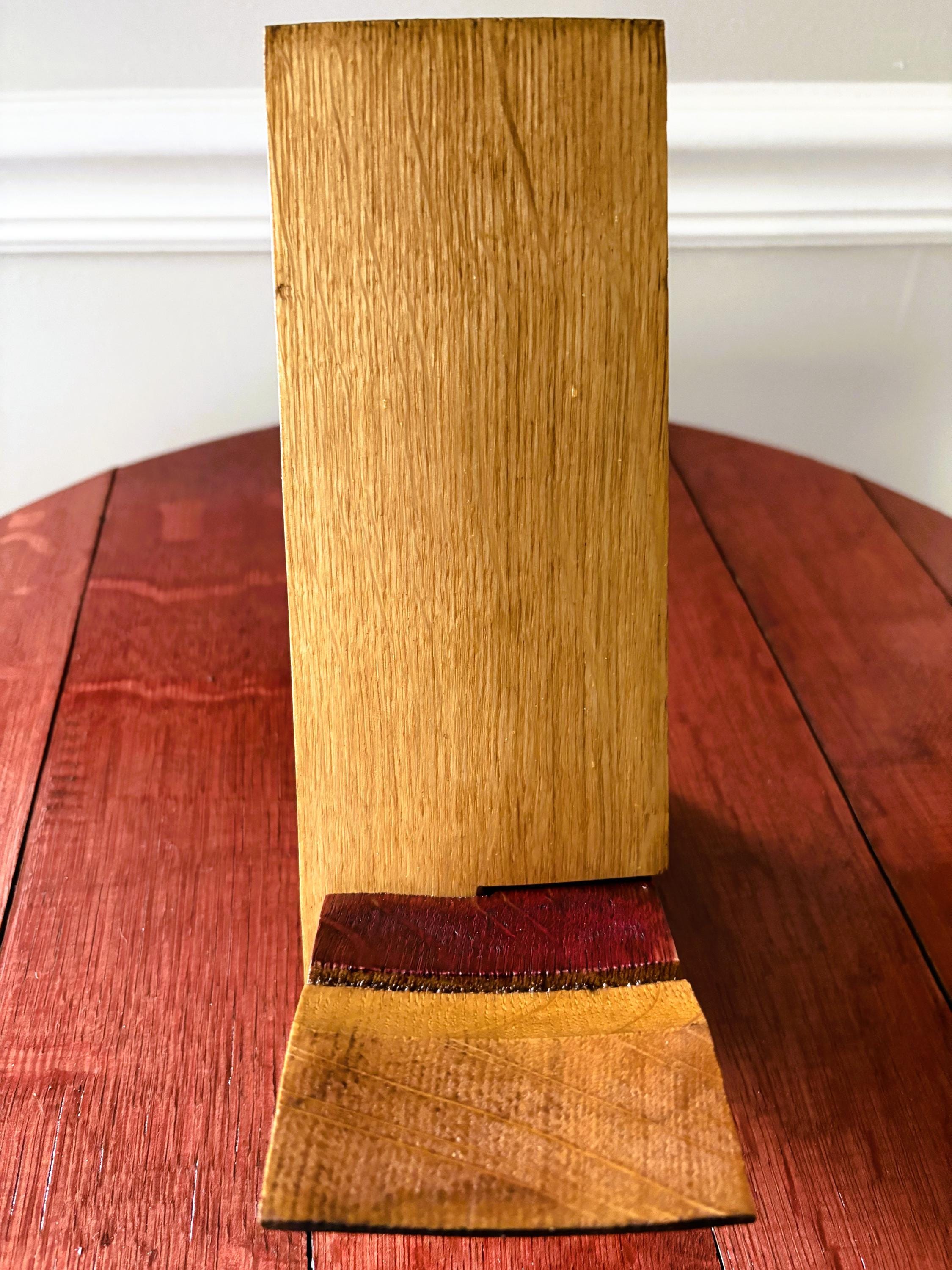 Barrel Stave Phone Stand - handmade decor by Wine Country Barrel Art | Shop Finger Lakes NY