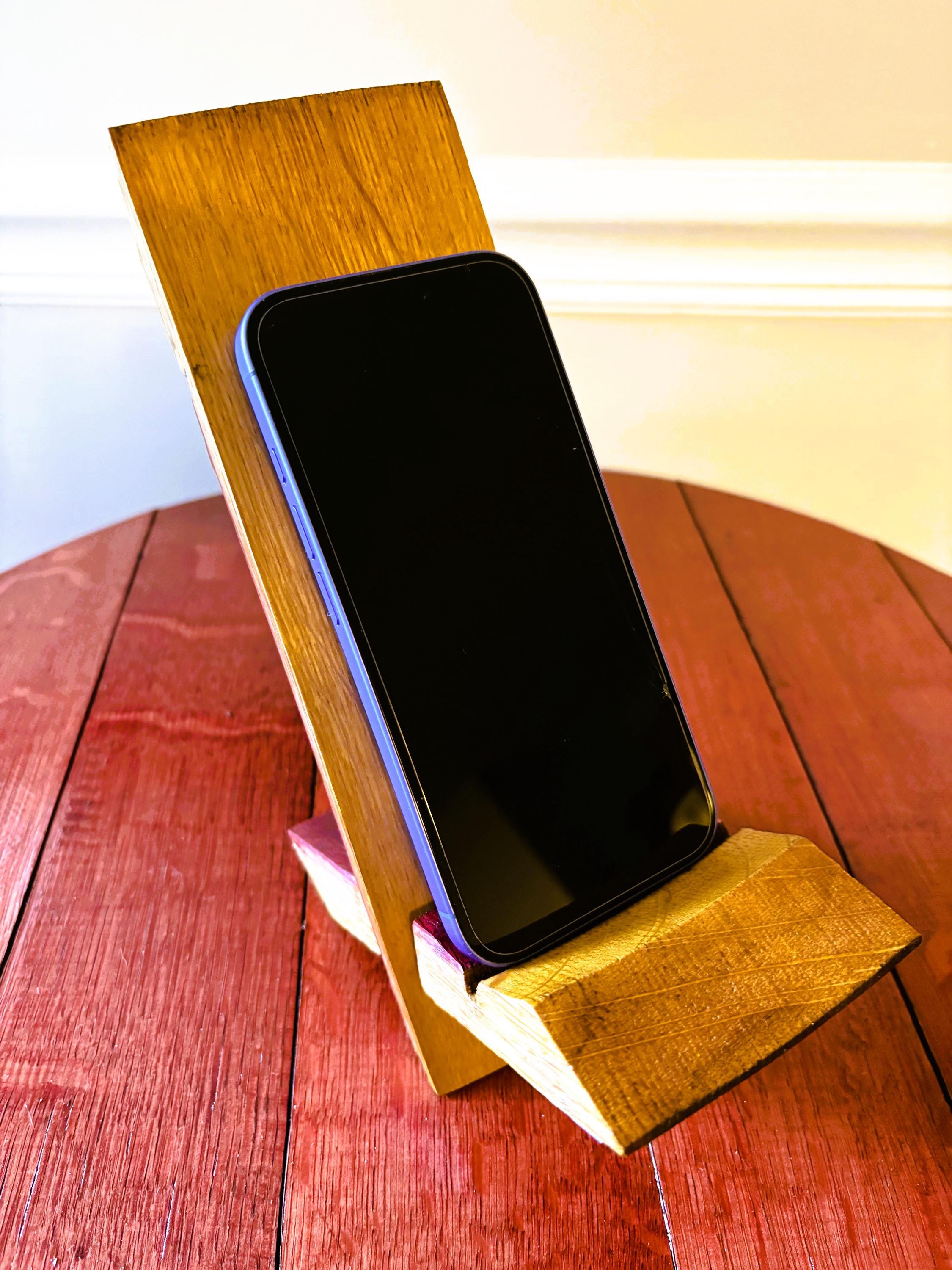 Barrel Stave Phone Stand - handmade decor by Wine Country Barrel Art | Shop Finger Lakes NY