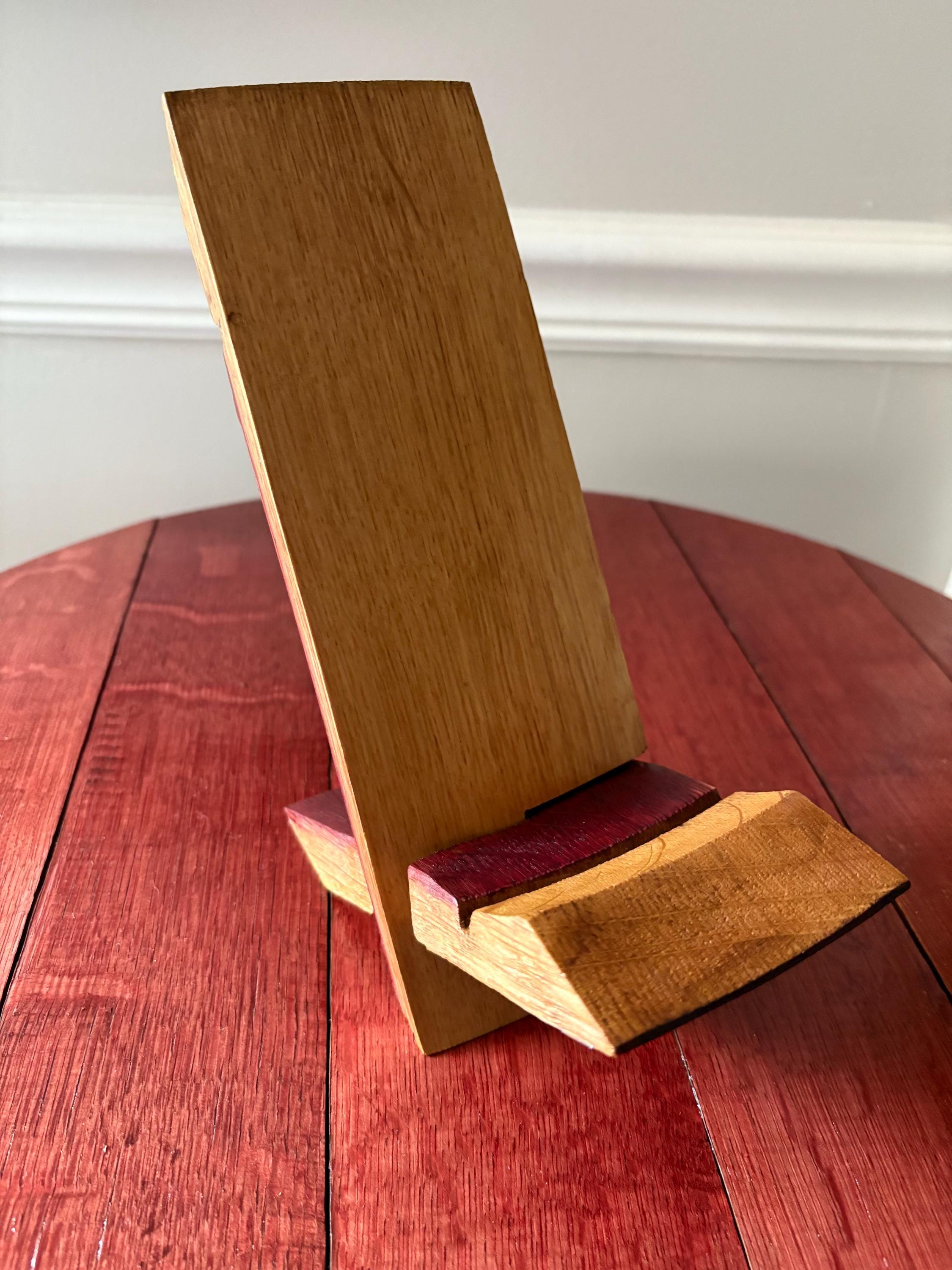 Barrel Stave Phone Stand - handmade decor by Wine Country Barrel Art | Shop Finger Lakes NY
