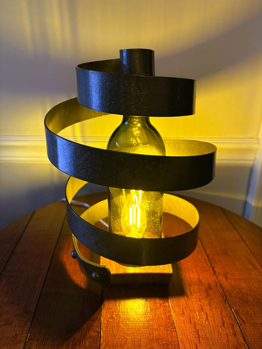 Barrel Hoop/Wine Bottle Table Lamp