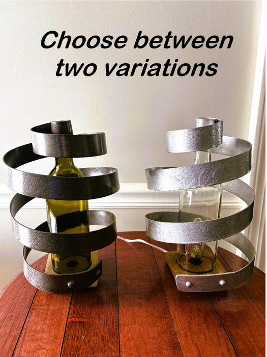 Barrel Hoop/Wine Bottle Table Lamp