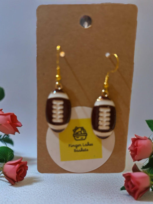 Sports Ball Dangle Earrings: Soccer, Football, Baseball, Softball Acrylic Charms