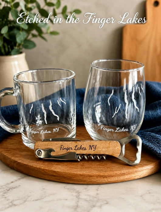 Finger Lakes etched Pint Glass