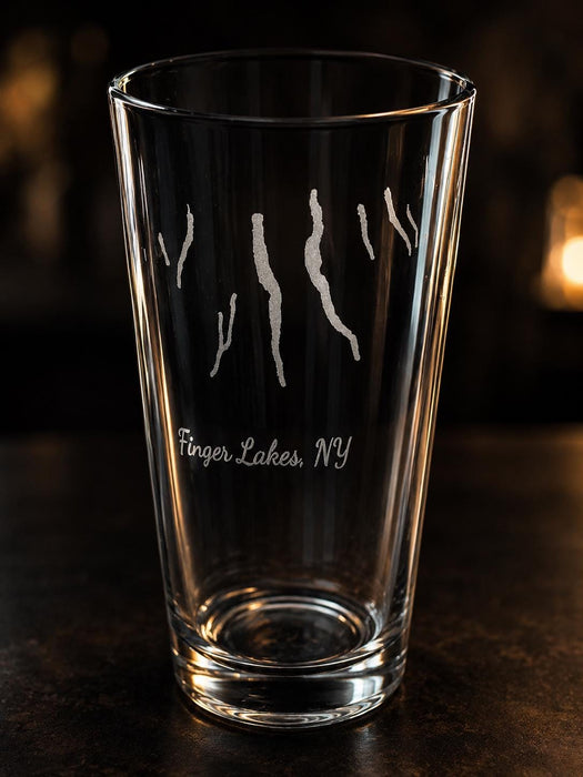 Finger Lakes etched Pint Glass