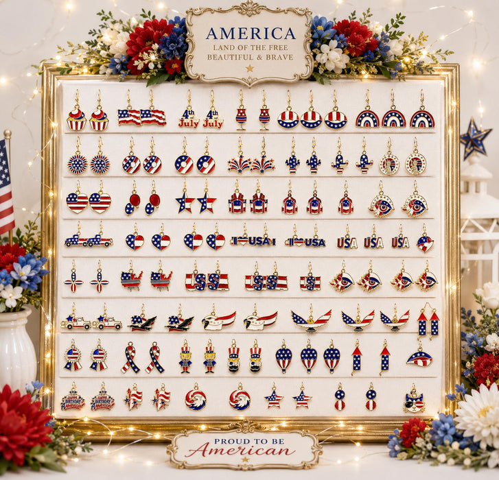 America 250 Earrings | Patriotic Red White Blue Jewelry | USA 250th Anniversary Gift | Handmade Fourth of July Earrings