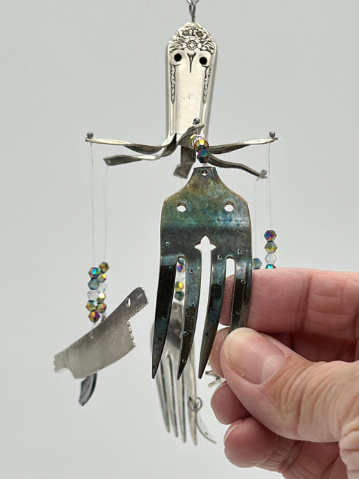 Deep Sea Marionette Hollow Knife Chime Made From -Starlight Silverware 1950