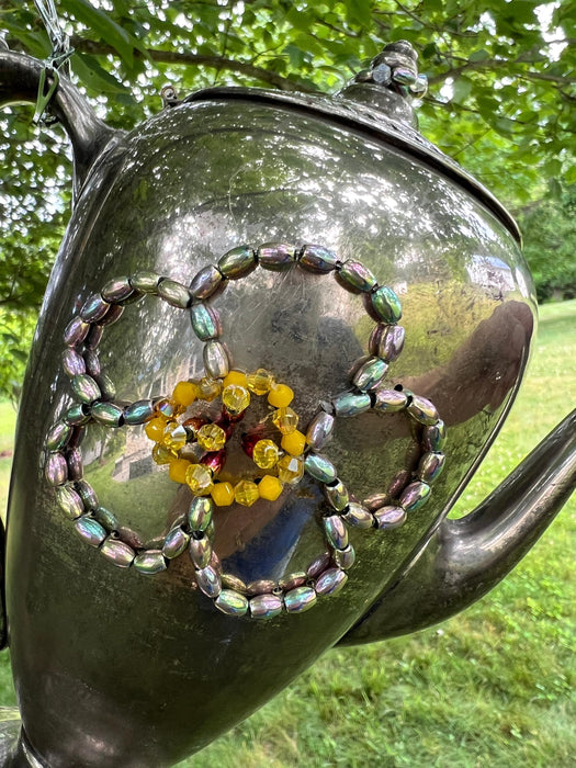 Flower Beaded Teapot