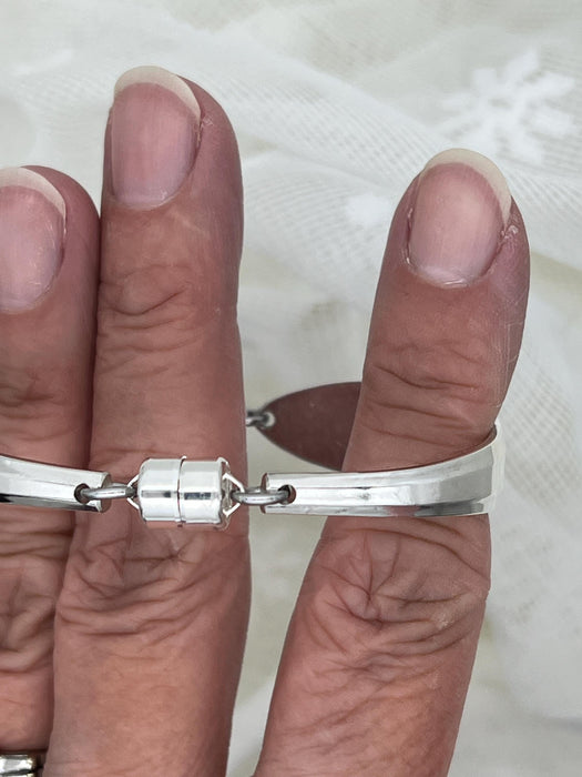 Vintage Handmade Silverware Bracelet Mountain Rose Pattern