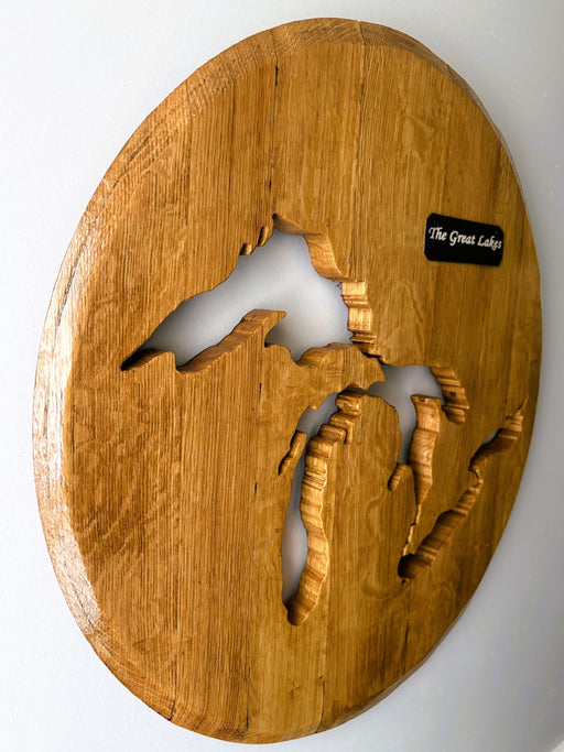 Great Lakes Barrel Head Wall Hanging - handmade item by Wine Country Barrel Art | Shop Finger Lakes NY