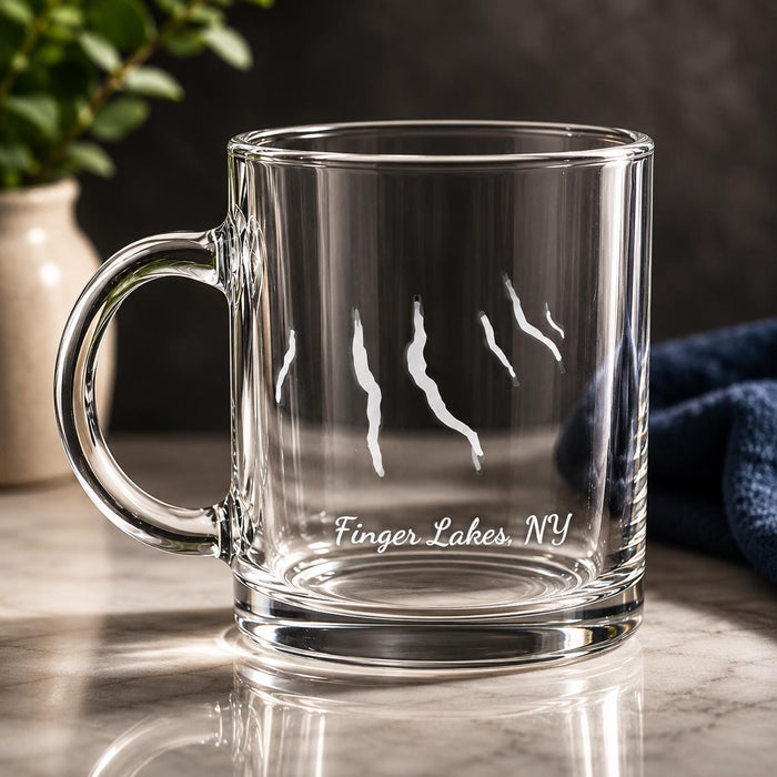 Finger Lakes Coffee Gift Basket | Etched Mugs, Seneca Sunrise Coffee