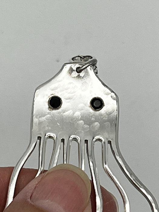 Octopus Necklade from Vintage Silverware Forks Handmade Amimal Ocean Sea Novelty Choose Your Chain