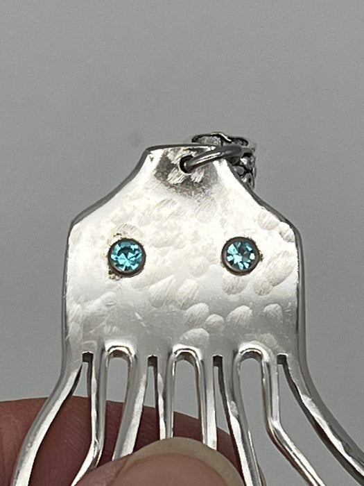 Octopus Necklade from Vintage Silverware Forks Handmade Amimal Ocean Sea Novelty Choose Your Chain