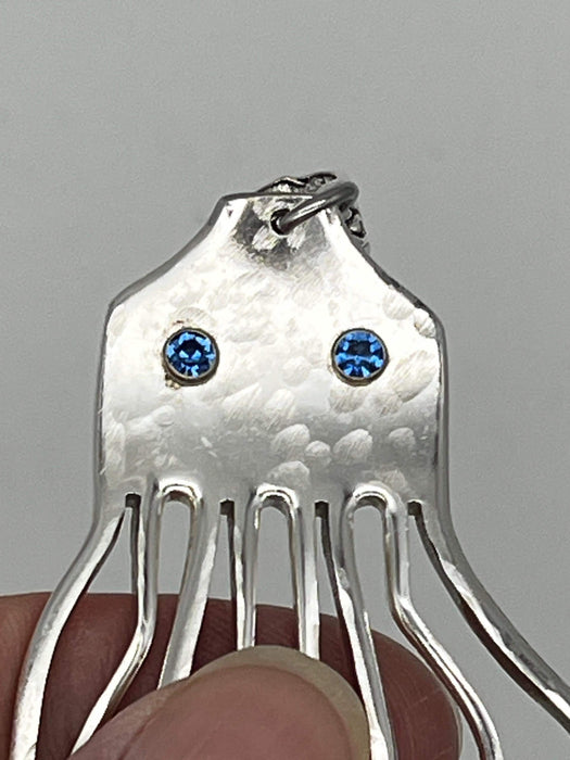 Octopus Necklade from Vintage Silverware Forks Handmade Amimal Ocean Sea Novelty Choose Your Chain