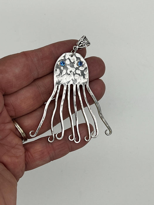 Octopus Necklade from Vintage Silverware Forks Handmade Amimal Ocean Sea Novelty Choose Your Chain