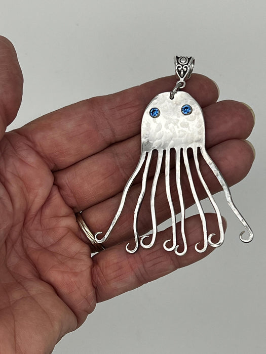 Octopus Necklade from Vintage Silverware Forks Handmade Amimal Ocean Sea Novelty Choose Your Chain