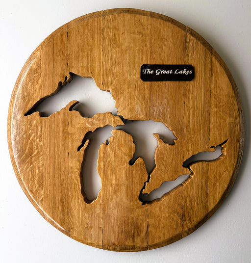Great Lakes Barrel Head Wall Hanging - handmade item by Wine Country Barrel Art | Shop Finger Lakes NY