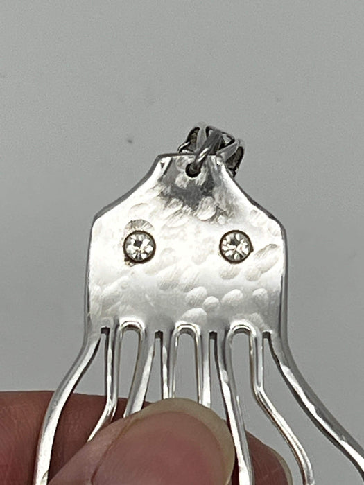 Octopus Necklade from Vintage Silverware Forks Handmade Amimal Ocean Sea Novelty Choose Your Chain