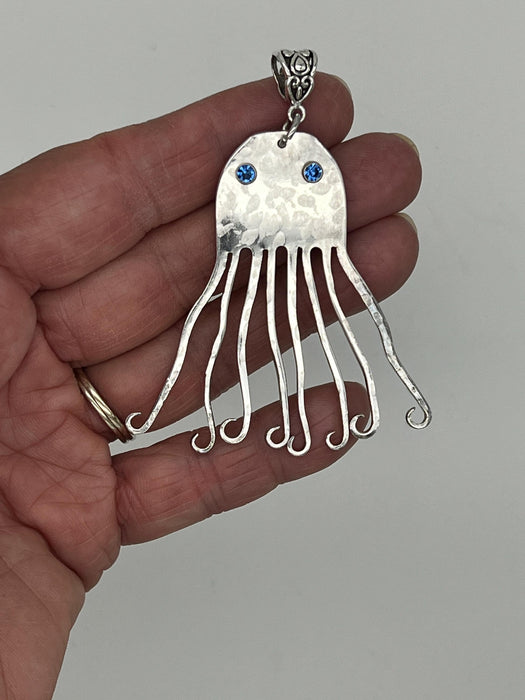 Octopus Necklade from Vintage Silverware Forks Handmade Amimal Ocean Sea Novelty Choose Your Chain
