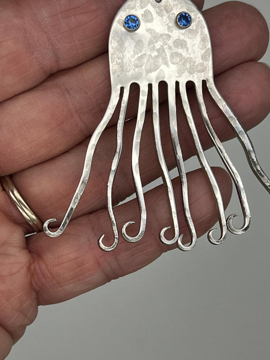 Octopus Necklade from Vintage Silverware Forks Handmade Amimal Ocean Sea Novelty Choose Your Chain