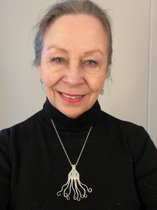 Octopus Necklade from Vintage Silverware Forks Handmade Amimal Ocean Sea Novelty Choose Your Chain