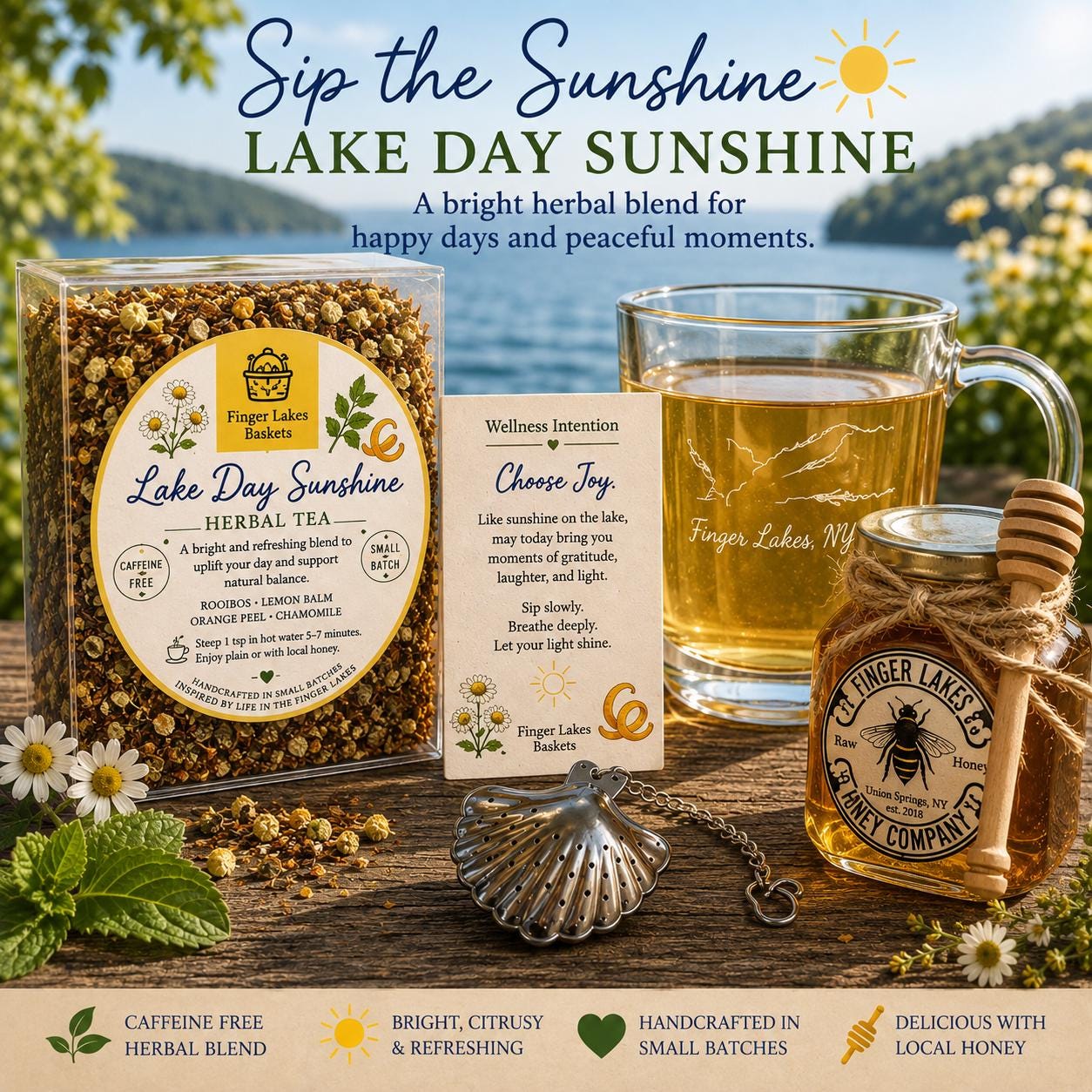 Handcrafted Caffeine-Free Herbal Tea: Finger Lakes Inspired