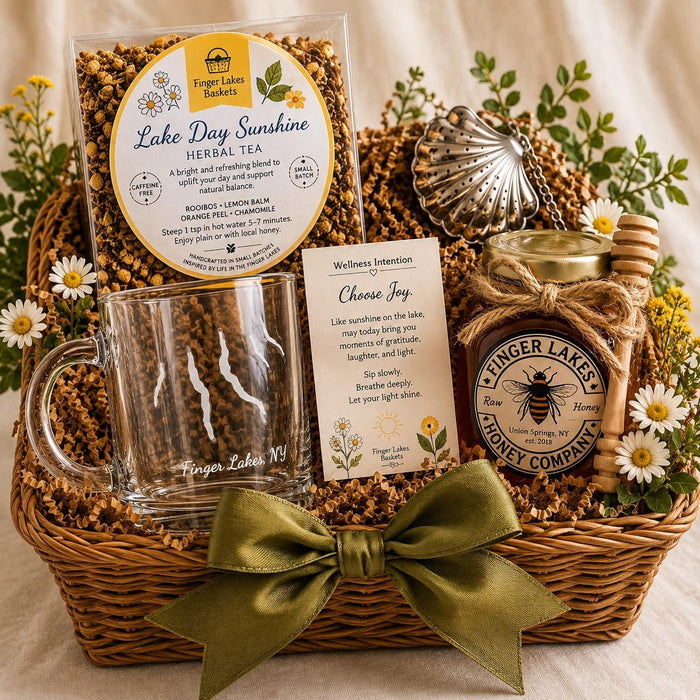 Finger Lakes Honey, Glass Mug & Tea Infuser Gift Box