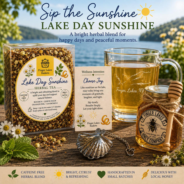 Finger Lakes Honey, Glass Mug & Tea Infuser Gift Box
