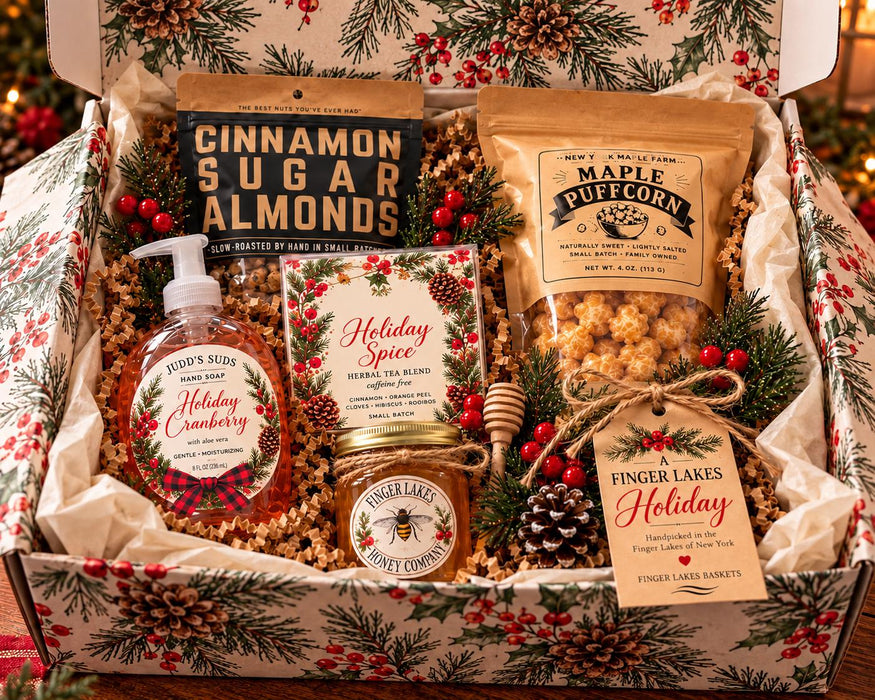 Corporate Gift Box | Employee Holiday Gifts | Finger Lakes Gift Basket | Client Gifts | Bulk Business Gifts | Custom Christmas Gift