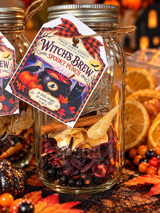 Witch’s Brew Spooky Punch Infuser | Halloween Cocktail & Mocktail Kit | Fall Hostess Gift | Mason Jar Drink Infuser