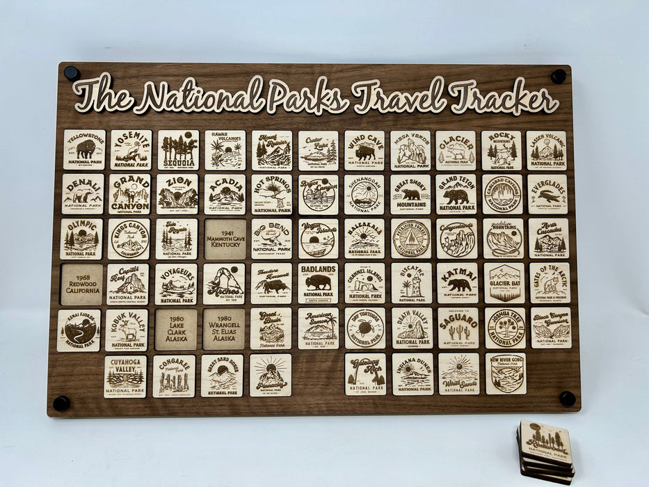 US National Parks Wall Display Travel Tracker