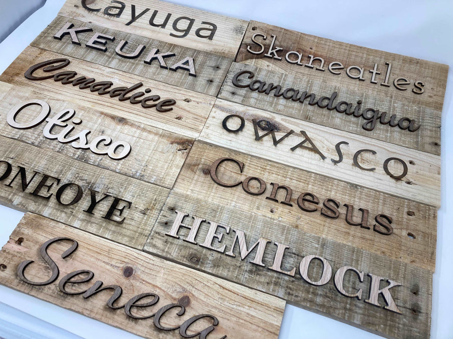 Finger Lakes Rustic Pallet Wood Signs